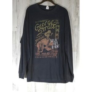 George Strait‎ Long Sleeve Graphic T-Shirt XL Black Vintage Country Music Tour